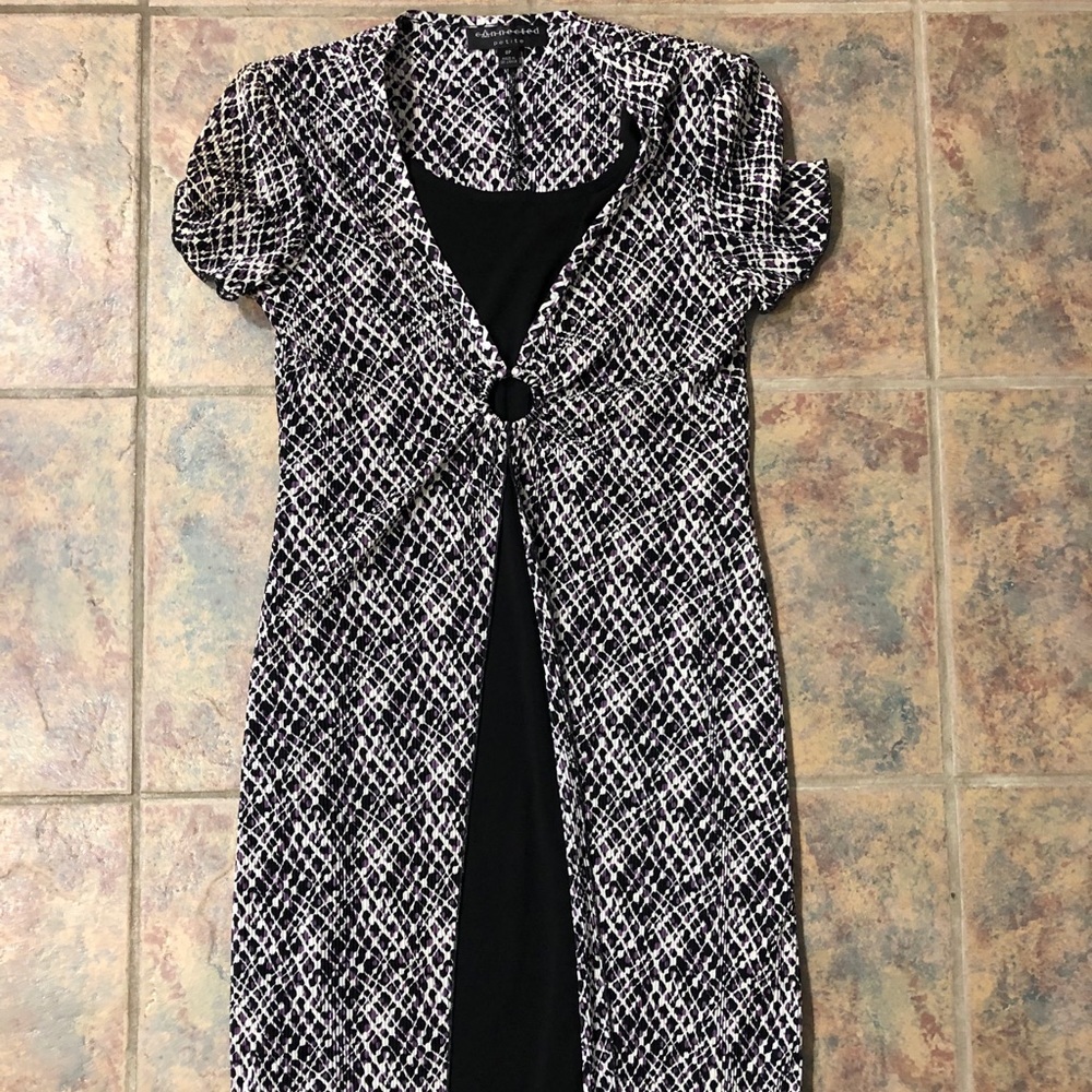 [connected] petite medium purple & black dress